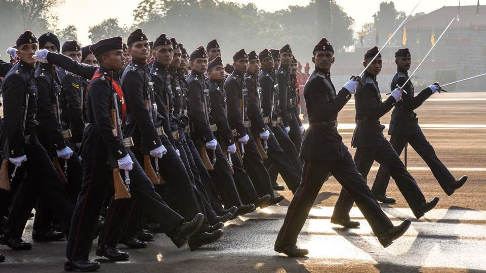 Cadets marching in ceremonial parade